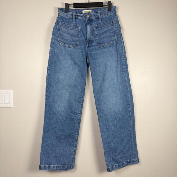 Madewell Jeans Womens 28 Denim The Perfect Vintage Wide Leg Cropped Front Pocket - Picture 1 of 9